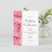 黄色のピンクの水彩ローズアブストラクトパターン 招待状 (スタンド正面)