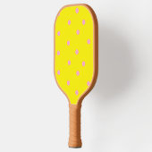 黄色のピンクの水玉模様 ピックルボールラケット (左)