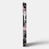 黄色のピンクの花のパターンフローラデジタルアート Case-Mate iPhoneケース (裏面 / 左)