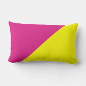 黄色のピンク無地の色の背景 ランバークッション (裏面)