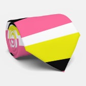 黄色のピンク色のストライプパターン ネクタイ (ロール)