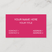 黄色のピンク色のストライプパターン 名刺 (裏面)