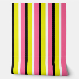 黄色のピンク色のストライプパターン 壁紙