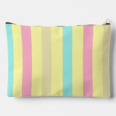 黄色のピンク、ブルーストライプ、ブラウン アクセサリーポーチ (裏面)