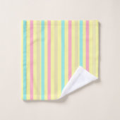 黄色のピンク、ブルーストライプ、ブラウン バスタオルセット (ウォッシュタオル)