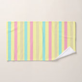 黄色のピンク、ブルーストライプ、ブラウン バスタオルセット (ハンドタオル)