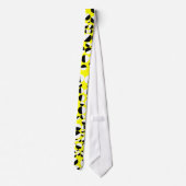 黄色のファンキーな白黒点 ネクタイ (裏面)