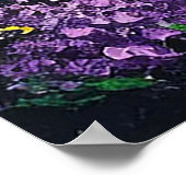 黄色のフィールド、花、雪をかぶった山々 ポスター (角)