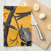 黄色のフェアリーのレンチ キッチンタオル (四つ折り)