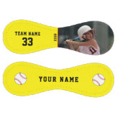 黄色のフォトプレーヤー名番号チーム ソフトボール (パネル)