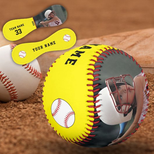 黄色のフォトプレーヤー名番号チーム ソフトボール