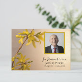 黄色のフォルシンシアの花ありがとう悔やみや弔慰 サンキューカード (スタンド正面)