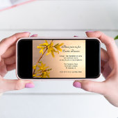 黄色のフォルシンシア花イースターディナー 招待状