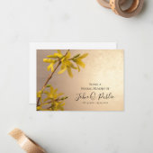 黄色のフォルシンシア花共有メモリ葬儀 ノートカード (正面/裏面インサイチュ)