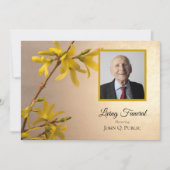 黄色のフォルシンシア花生葬式パーティー 招待状 (正面)