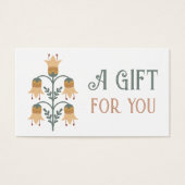 黄色のフォークアート花ギフトカード (正面)