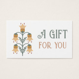 黄色のフォークアート花ギフトカード