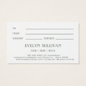 黄色のフォークアート花ギフトカード (裏面)