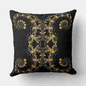 黄色のフラクタルカール装飾用クッション クッション (裏面)