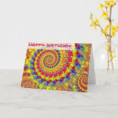 黄色のフラク熱狂するタル誕生日カード カード (黄色い花)