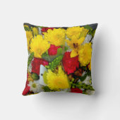 黄色のフラワーミックス枕 クッション (裏面)