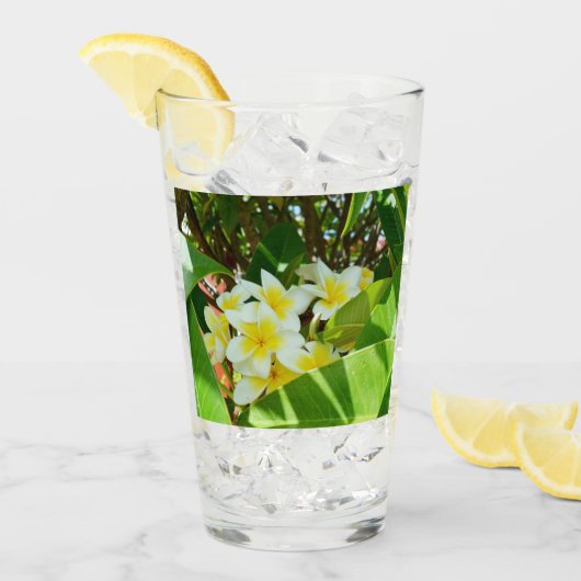 黄色のフランジパニの木、グラスを飲む タンブラーグラス (アイス正面)