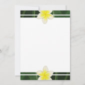 黄色のフランジパニプルメリア結婚式の日付を保存 セーブザデート (裏面)