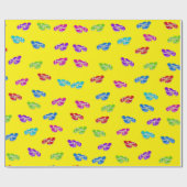 黄色のフリップフロップ ラッピングペーパー (フラット)