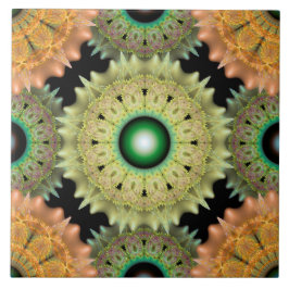 黄色のフリリー明るいパターン タイル