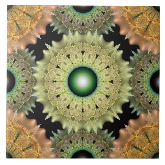 黄色のフリリー明るいパターン タイル (正面)