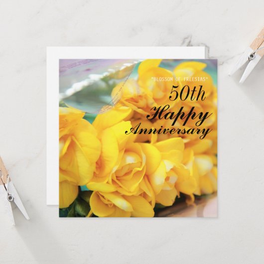 黄色のフリージア 50周年記念 カード (正面/裏面インサイチュ)