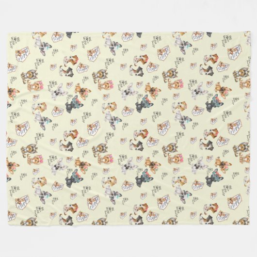 黄色のフリースブランケット、大60インチx 80インチ フリースブランケット (正面(横))