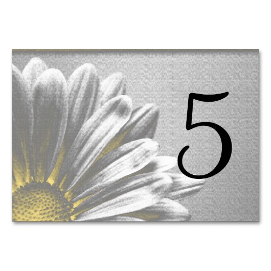 黄色のフローラで表の番号を強調表示 テーブルナンバー (裏面)