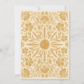 黄色のフローラとサンシャインウェディング日付を保存 招待状 (裏面)