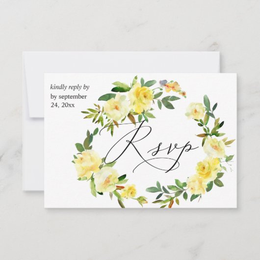 黄色のフローラと食事2 出欠カード (正面)