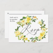 黄色のフローラと食事2 出欠カード (正面/裏面)