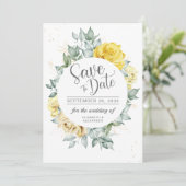 黄色のフローラの上品な緑結婚の夏 セーブザデート (スタンド正面)