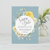 黄色のフローラの上品な緑結婚の夏 セーブザデート (スタンド正面)