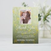 黄色のフローラの葬儀写真 サンキューカード (スタンド正面)