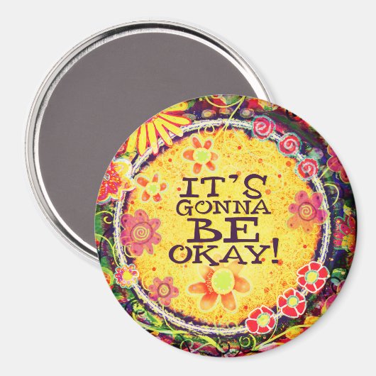 黄色のフローラは大丈夫感動的だ マグネット (正面/裏面)