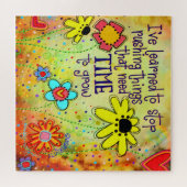 黄色のフローラインスパイアのインスピリチュアアートワーク引用文 ジグソーパズル (横)