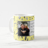 黄色のフローラカスタムママ写真 コーヒーマグカップ (正面左)