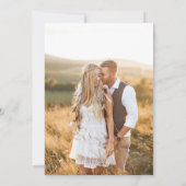 黄色のフローラカップル結婚写真 招待状 (裏面)