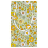 黄色のフローラガーデンパターン スモールペーパーバッグ (正面)