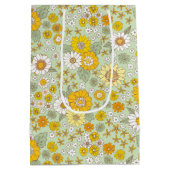 黄色のフローラガーデンパターン ミディアムペーパーバッグ (裏面)