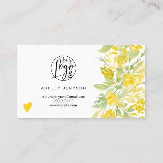 黄色のフローラクールの色のロ感謝していゴの順序 名刺 (裏面)
