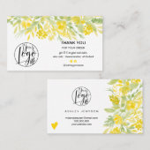 黄色のフローラクールの色のロ感謝していゴの順序 名刺 (正面/裏面)
