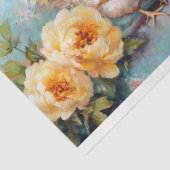 黄色のフローラチキンコラージュのデコページ 薄葉紙 (詳細)