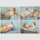 黄色のフローラチキンコラージュのデコページ 薄葉紙 (正面)