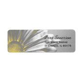 黄色のフローラハイライト差出人住所ラベル ラベル (正面)